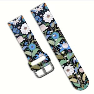 Wishbox λουράκι botanical για Samsung Galaxy Watch 5 Pro/ Watch 5 44mm/ Watch 5 40mm |12cm|8,5cm|- Μαύρο floral